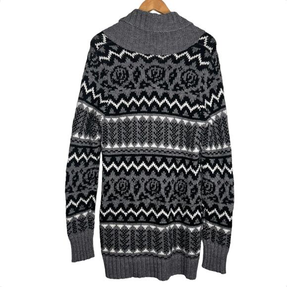 Wet Seal Vintage Y2K Winter Holiday Knit Cardigan Sweater Gray Large - Picture 2 of 4